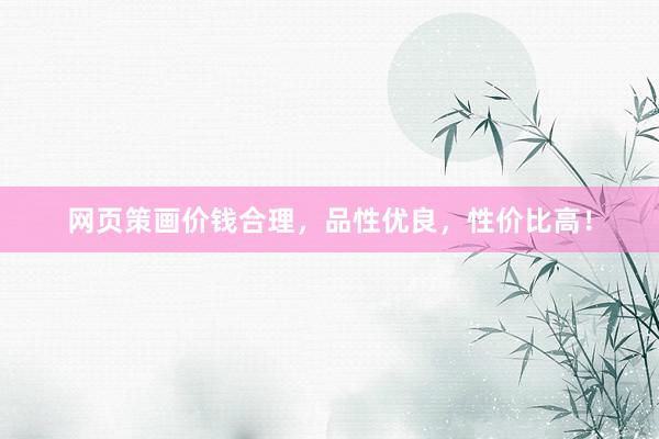 网页策画价钱合理，品性优良，性价比高！